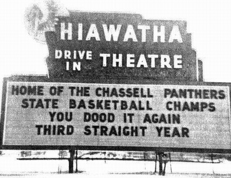 Hiawatha Drive-In Theatre - Marquee From Andrew Wilson